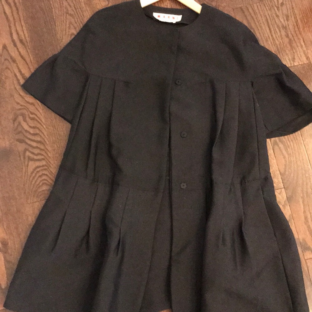 Marni black short sleeve coat jacket size 40 uk